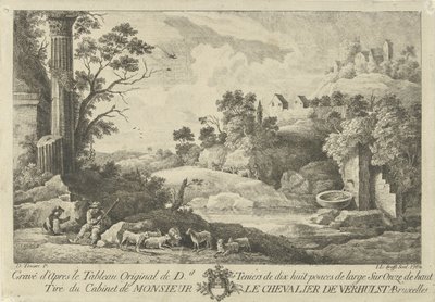 Vista de un paisaje con pastores de Jan Lauwryn Krafft (I)