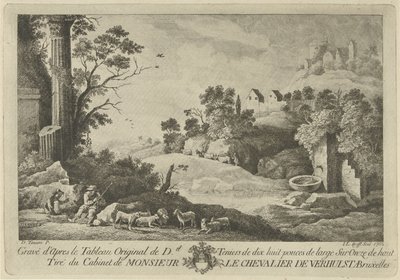 Vista de un paisaje con pastores de Jan Lauwryn Krafft (I)