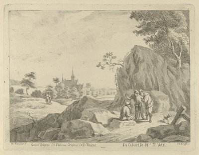 Paisaje con viajeros y pastores de Jan Lauwryn Krafft (I)