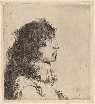 Busto de un joven de perfil, mirando a la derecha de Jan Lievens
