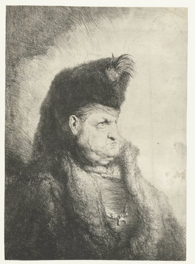 Busto de una oriental con un sombrero de piel de Jan Lievens