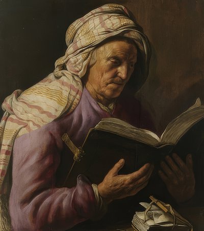 Mujer mayor leyendo. 1626-33 de Jan Lievens