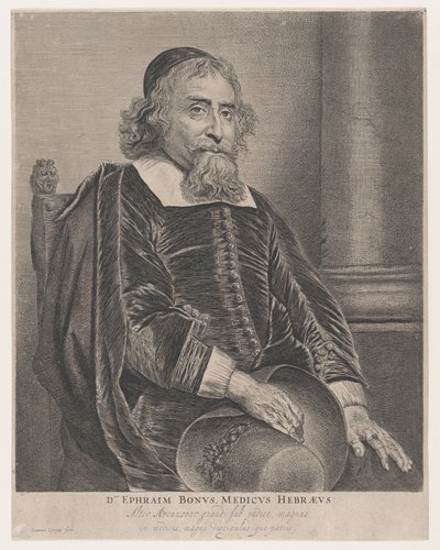 Retrato de Ephraim Bonus, médico, siglo XVII de Jan Lievens