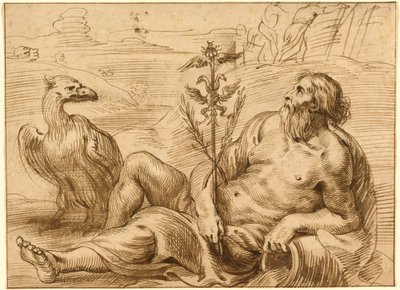 Dios del río con un águila de Jan Lievens