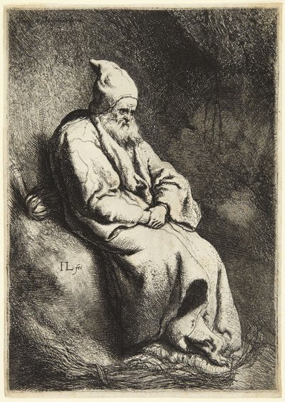 El ermitaño (Bartsch 6; Hollstein 17. Entre VII y VIII, no registrado) de Jan Lievens
