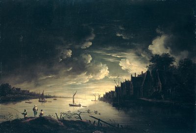 Paisaje fluvial a la luz de la luna de Jan Ludewick de Wouters