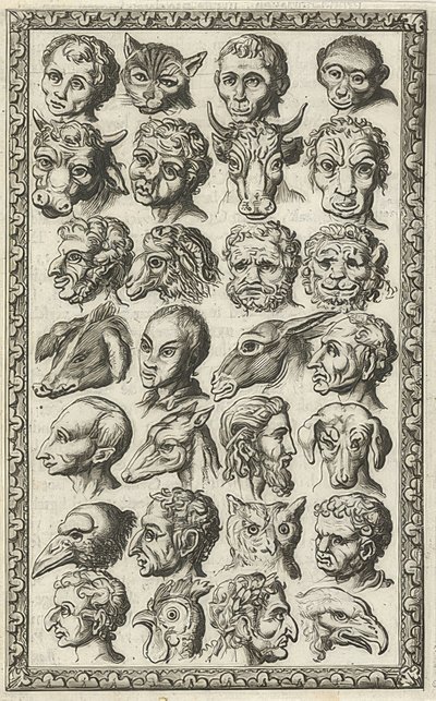 28 cabezas de personas y animales de Jan Luyken
