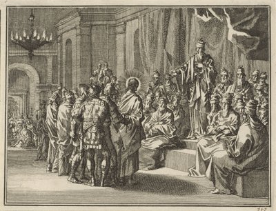 Cristo ante el sumo sacerdote Anás de Jan Luyken