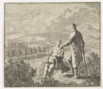 Emblema: campo paisaje con colmenas de Jan Luyken