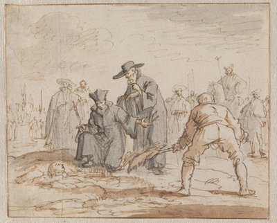 El entierro en vida de Anneke van den Hove en Bruselas, 1591 de Jan Luyken