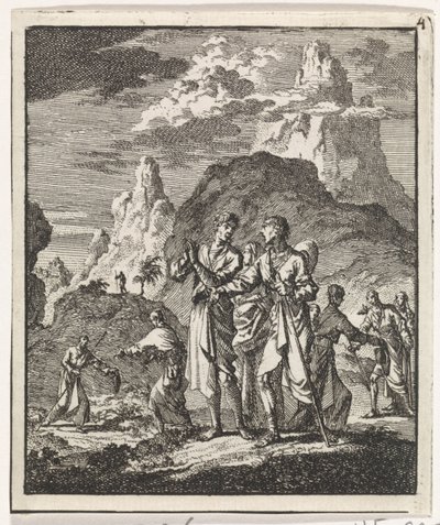 Encuentro de peregrinos en la sierra de Jan Luyken