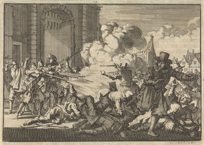 Disturbios en Rotterdam tras el encarcelamiento de un ministro protestante, 1621 de Jan Luyken