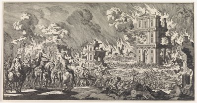 Romanos destruyen un templo judío en Jerusalén de Jan Luyken