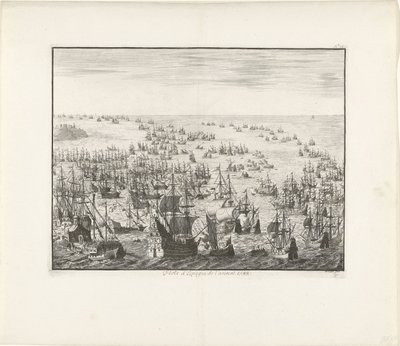 El hundimiento de la Armada Española en 1588, c. 1680 de Jan Luyken