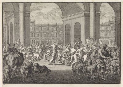 Expulsión de los cambistas del templo de Jan Luyken