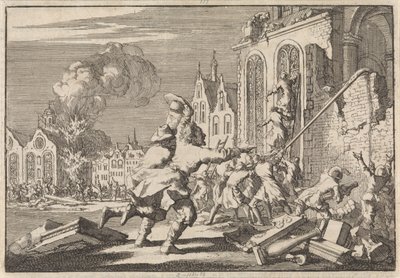 Destrucción de capillas católicas en Londres, 1688 de Jan Luyken