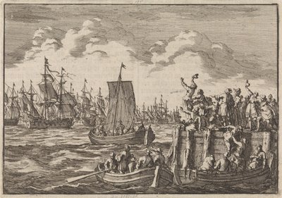 Guillermo III parte hacia Inglaterra con la flota, 1688 de Jan Luyken