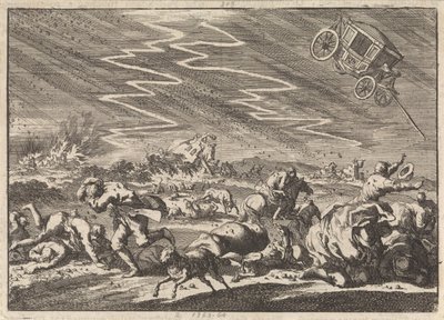Fuerte tormenta en Donsenhausen en Thuringen, 1674 de Jan Luyken