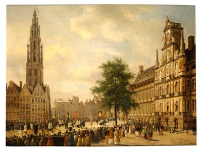 Procesión en la Grand Place de Amberes de Jan M. Ruyten