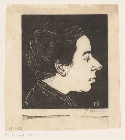 Retrato de Anne Zernike de Jan Mankes (signed by artist)