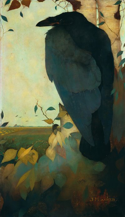 Cuervo en un abedul de Jan Mankes