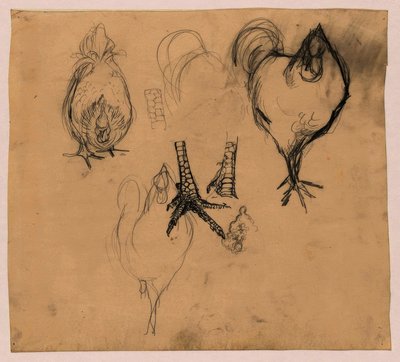 Estudios de un gallo y una gallina de Jan Mankes