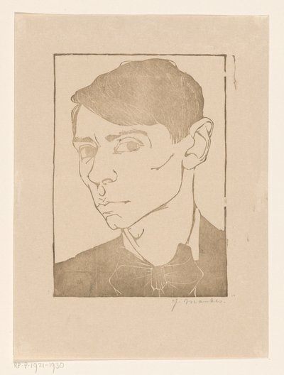 Autorretrato con pajarita de Jan Mankes