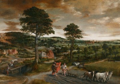 La llamada de Eliseo de Jan Massys or Metsys