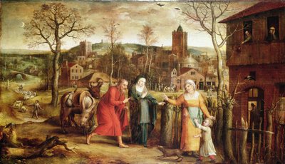 La Sagrada Familia rechazada en la posada, siglo XVI de Jan Massys or Metsys