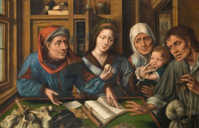 La oficina de los recaudadores de rentas, 1514 de Jan Massys or Metsys