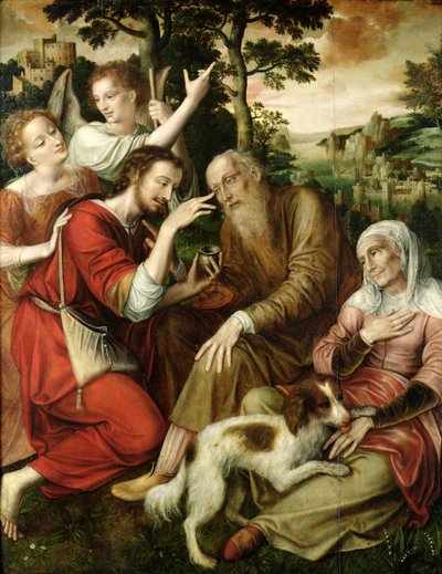 Tobías curando la ceguera de su padre, 1563 de Jan Massys or Metsys