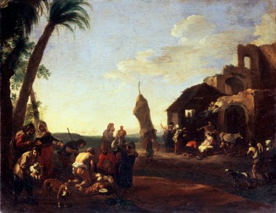 La Adoración del Niño Jesús, años 1650 de Jan Miel
