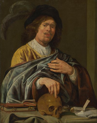 Autorretrato con calavera de Jan Miense Molenaer