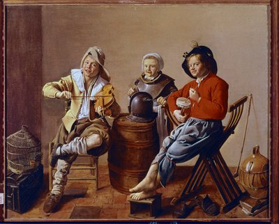 Dos niños y una niña haciendo música de Jan Miense Molenaer