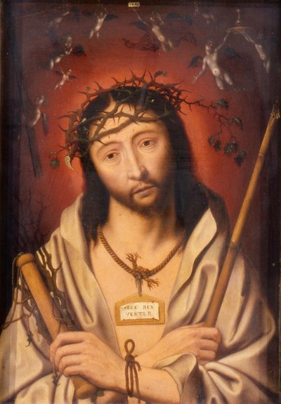 Cristo coronado de espinas, o Ecce Homo, c.1525 (óleo sobre tabla) de Jan Mostaert