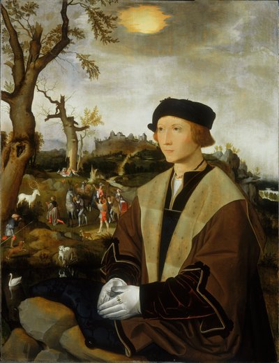 Retrato de un joven de Jan Mostaert