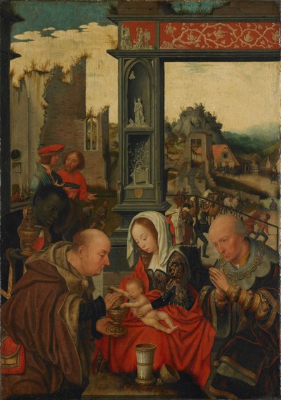 La Adoración de los Reyes, 1525 de Jan Mostaert