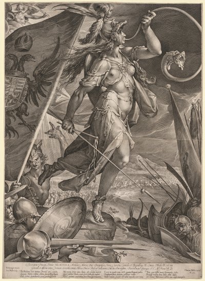 Bellona liderando los ejércitos del emperador contra los turcos, 1600 de Jan Muller