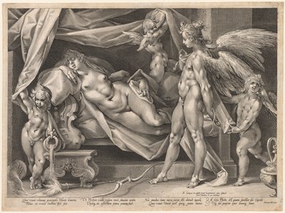 Cupido y Psique, c. 1600 de Jan Muller