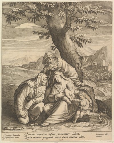 Sagrada Familia con Santa Isabel y San Juan Bautista, 1588 de Jan Muller