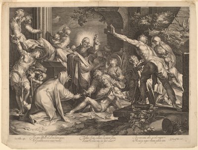 La resurrección de Lázaro de Jan Muller, after Abraham Bloemaert