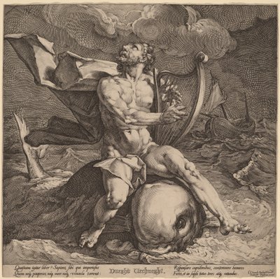 Arion en un Delfín de Jan Muller, after Cornelis Cornelisz van Haarlem