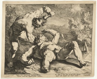 Caín matando a Abel de Jan Muller, after Cornelis Cornelisz van Haarlem