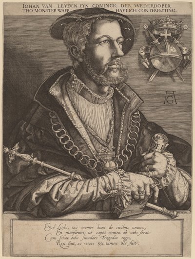 Johan van Leyden (Jan Beukels) de Jan Muller after Heinrich Aldegrever
