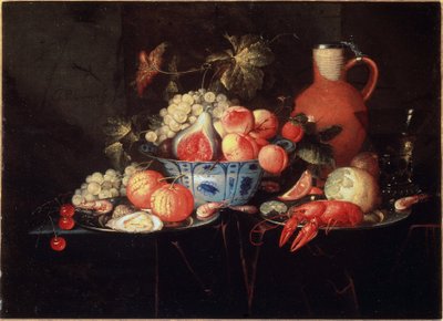 Naturaleza muerta con frutas y cangrejos de Jan Pauwel II the Younger Gillemans