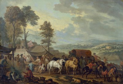 Soldados piamonteses en un pueblo italiano de Jan Peeter Verdussen