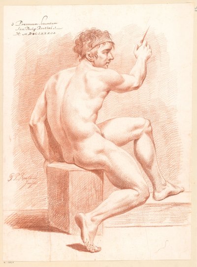 Desnudo masculino sentado, visto de espaldas (2º premio 1789) de Jan Philip Reuthel jr.