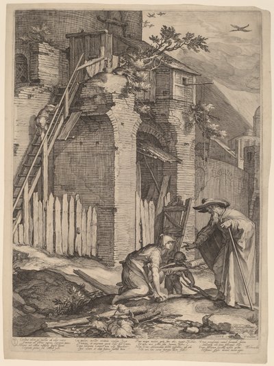 El Profeta Elías con la Viuda de Sarepta de Jan Pietersz Saenredam, after Abraham Bloemaert