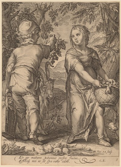 Otoño de Jan Pietersz Saenredam after Hendrik Goltzius