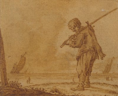 Después de la caza de la liebre, en la orilla, 1623 de Jan Porcellis